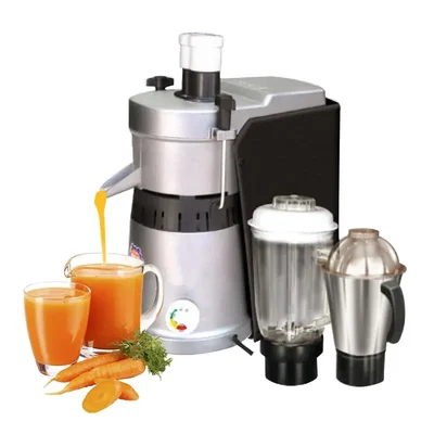 Heavy Duty Electric Operated Domestic Hard Fruit Juicer (Carrot, Beetroot, Amla, Apple, Guava) with 2 Jar, Aluminium Body